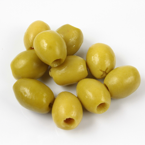 Olives vertes dénoyautées au basilic